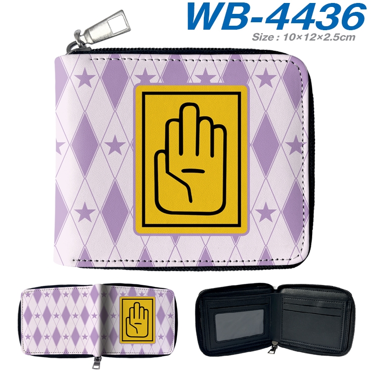 JoJos Bizarre Adventure Anime full-color short full zip two fold wallet 10x12x2.5cm WB-4436A