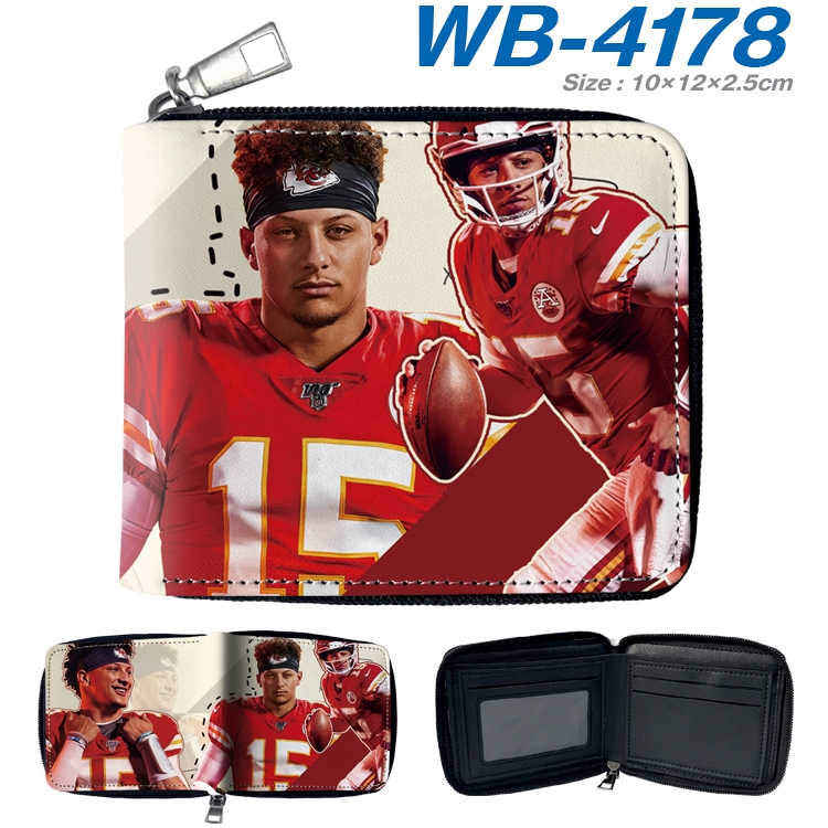 MADDEN NFL Full color short full zip two fold wallet 10x12x2.5cm WB-4178