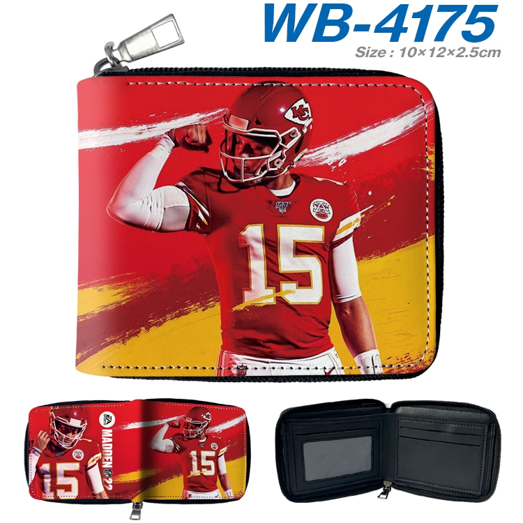 MADDEN NFL Full color short full zip two fold wallet 10x12x2.5cm WB-4175