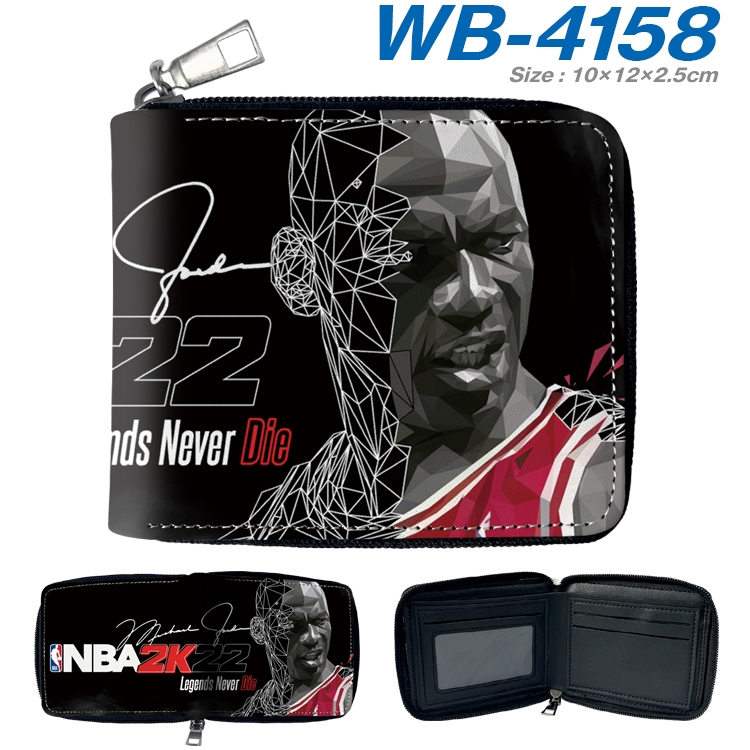 NBA2K22 Full color short full zip two fold wallet 10x12x2.5cm WB-4158