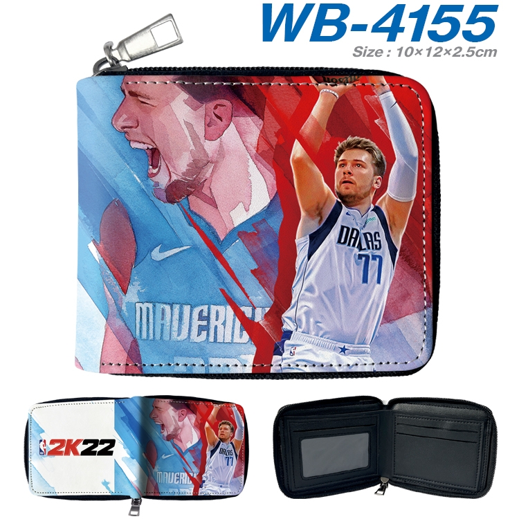 NBA2K22 Full color short full zip two fold wallet 10x12x2.5cm WB-4155