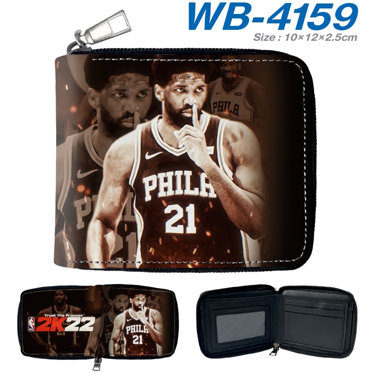 NBA2K22 Full color short full zip two fold wallet 10x12x2.5cm WB-4159