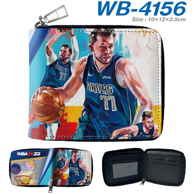 NBA2K22 Full color short full zip two fold wallet 10x12x2.5cm WB-4156