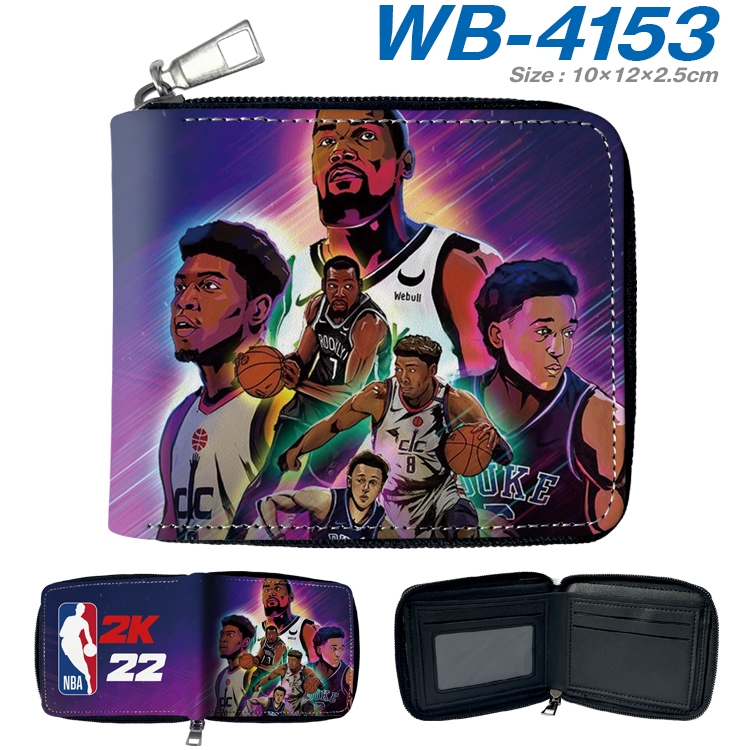 NBA2K22 Full color short full zip two fold wallet 10x12x2.5cm WB-4153