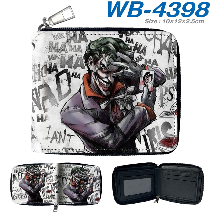Superhero Movie Anime full-color short full zip two fold wallet 10x12x2.5cm WB-4398A