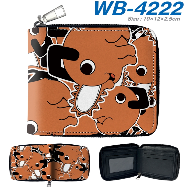 Chainsaw man Anime full-color short full zip two fold wallet 10x12x2.5cm WB-4222A