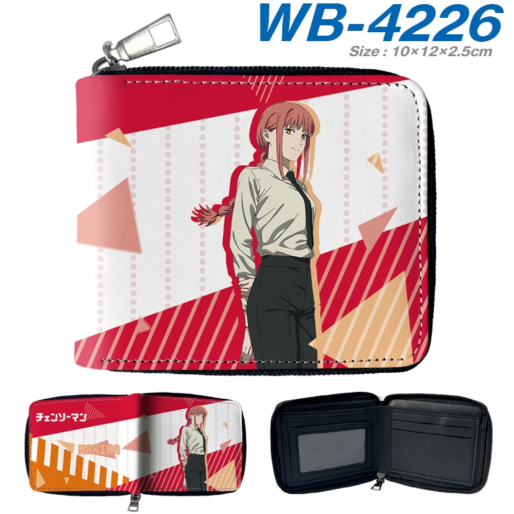 Chainsaw man Anime full-color short full zip two fold wallet 10x12x2.5cm WB-4226A