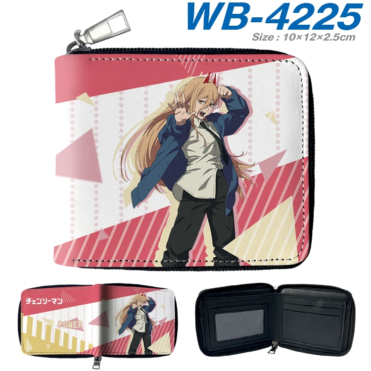 Chainsaw man Anime full-color short full zip two fold wallet 10x12x2.5cm  WB-4225A