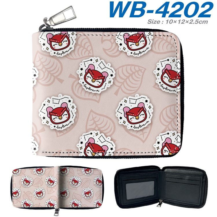 Animal Crossing Anime full-color short full zip two fold wallet 10x12x2.5cm  WB-4202A