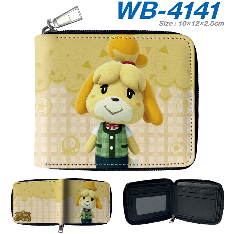 Animal Crossing Anime full-color short full zip two fold wallet 10x12x2.5cm  WB-4141