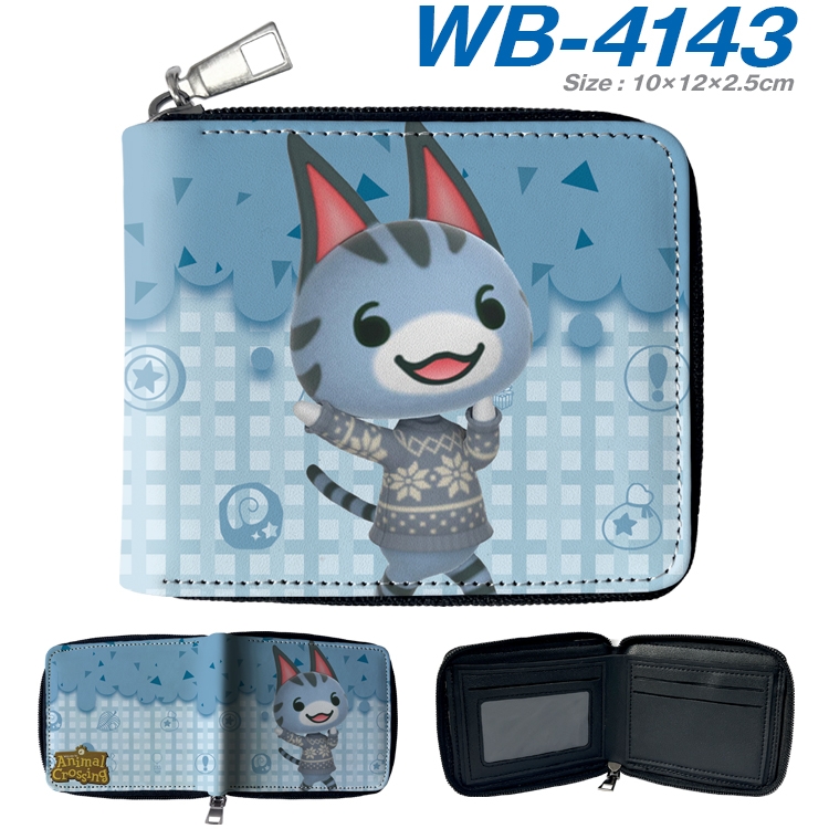 Animal Crossing Anime full-color short full zip two fold wallet 10x12x2.5cm WB-4143