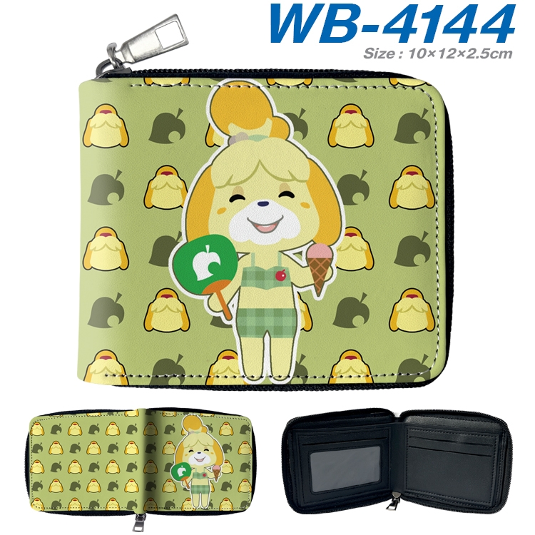 Animal Crossing Anime full-color short full zip two fold wallet 10x12x2.5cm WB-4144