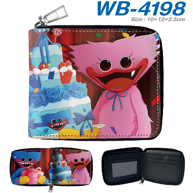 Poppy Playtime  Anime full-color short full zip two fold wallet 10x12x2.5cm WB-4198