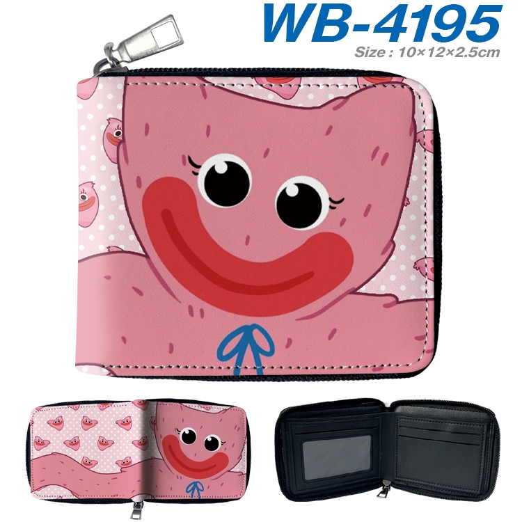 Poppy Playtime  Anime full-color short full zip two fold wallet 10x12x2.5cm WB-4195