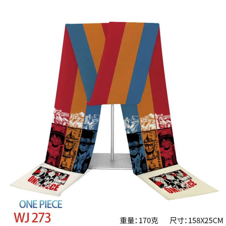 One Piece Anime full-color flannelette scarf 158x25cm WJ-273