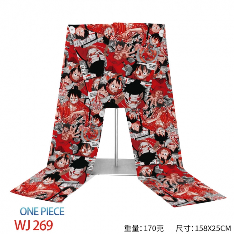 One Piece Anime full-color flannelette scarf 158x25cm WJ-269