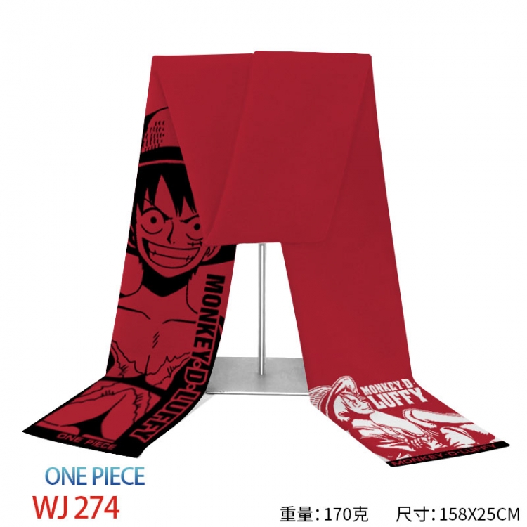 One Piece Anime full-color flannelette scarf 158x25cm WJ-274