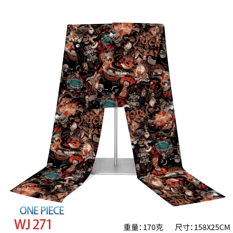 One Piece Anime full-color flannelette scarf 158x25cm WJ-271