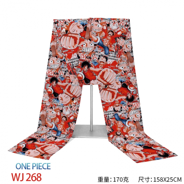 One Piece Anime full-color flannelette scarf 158x25cm WJ-268
