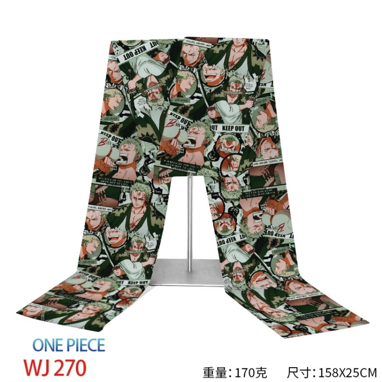One Piece Anime full-color flannelette scarf 158x25cm  WJ-270