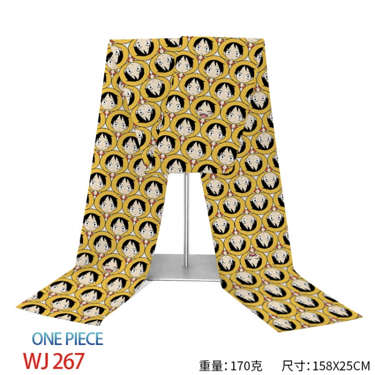 One Piece Anime full-color flannelette scarf 158x25cm WJ-267