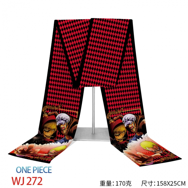 One Piece Anime full-color flannelette scarf 158x25cm WJ-272