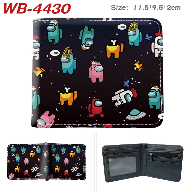 among us  Game color PU leather half fold wallet 11.5X9X2CM WB-4430A