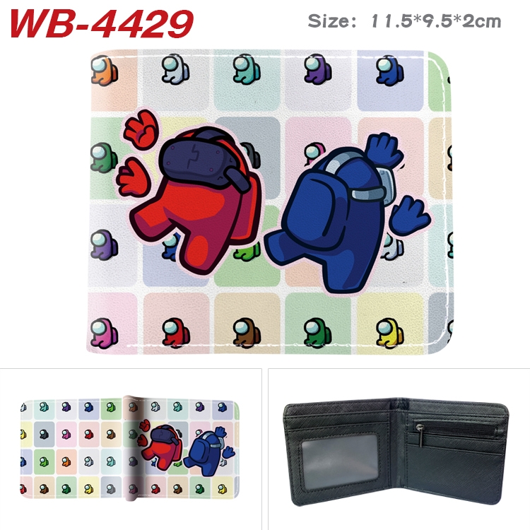 among us  Game color PU leather half fold wallet 11.5X9X2CM WB-4429A