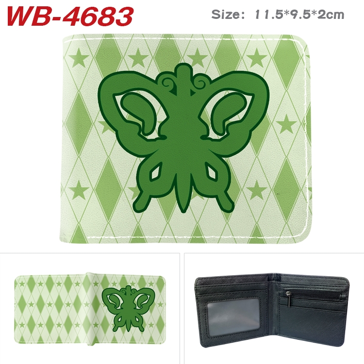 JoJos Bizarre Adventure Animation color PU leather half fold wallet 11.5X9X2CM  WB-4683A