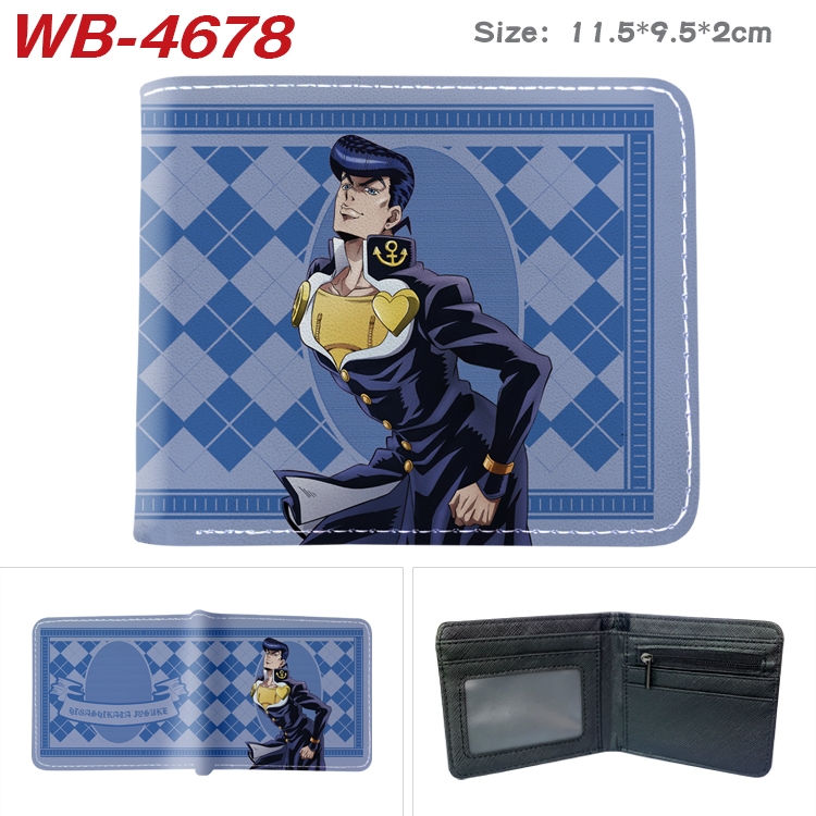 JoJos Bizarre Adventure Animation color PU leather half fold wallet 11.5X9X2CM WB-4678A