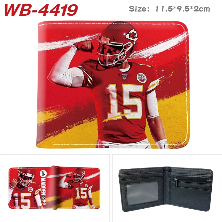 MADDEN NFL Animation color PU leather half fold wallet 11.5X9X2CM WB-4419A