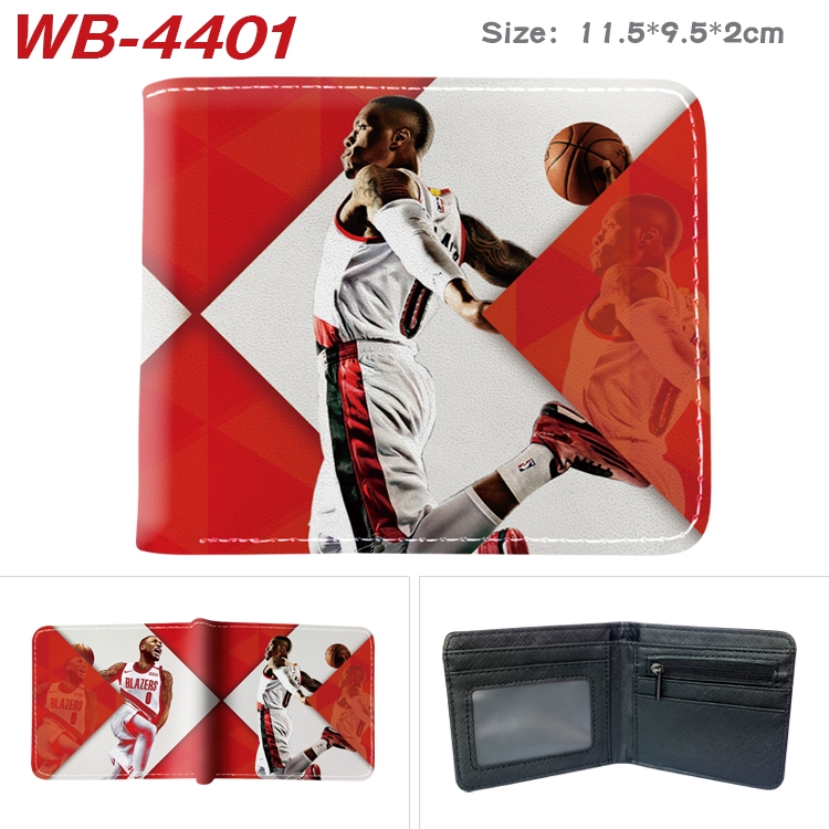 NBA2K22 Animation color PU leather half fold wallet 11.5X9X2CM  WB-4401A