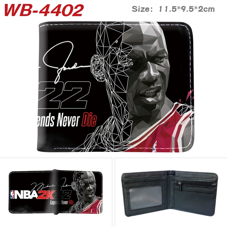 NBA2K22 Animation color PU leather half fold wallet 11.5X9X2CM WB-4402A