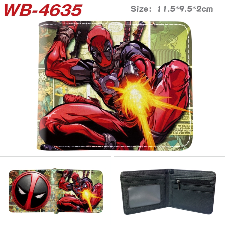 Superhero Movie Animation color PU leather half fold wallet 11.5X9X2CM WB-4635A