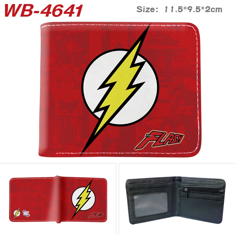 Superhero Movie Animation color PU leather half fold wallet 11.5X9X2CM WB-4641A