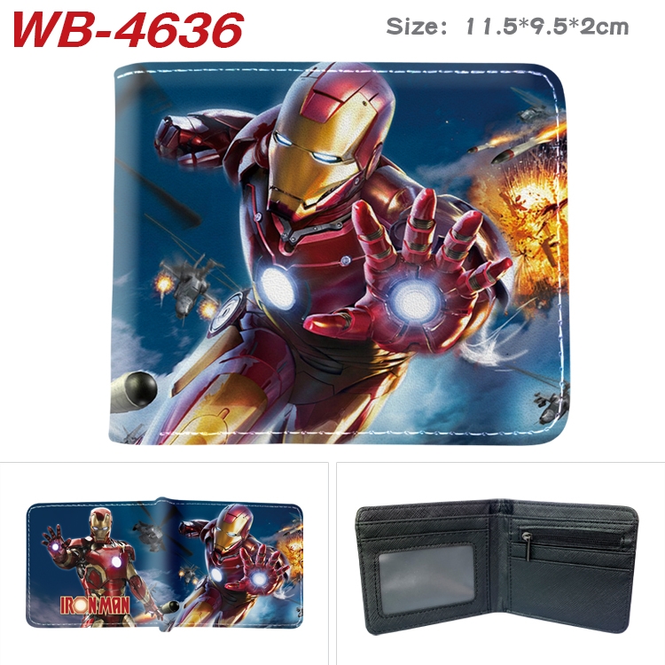 Superhero Movie Animation color PU leather half fold wallet 11.5X9X2CM WB-4636A