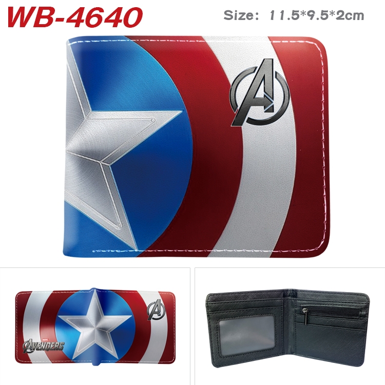 Superhero Movie Animation color PU leather half fold wallet 11.5X9X2CM  WB-4640A
