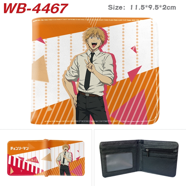 Chainsaw man Animation color PU leather half fold wallet 11.5X9X2CM WB-4467A