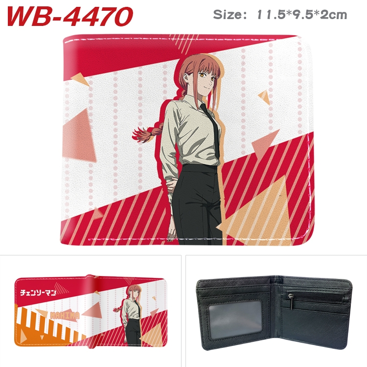 Chainsaw man Animation color PU leather half fold wallet 11.5X9X2CM  WB-4470A