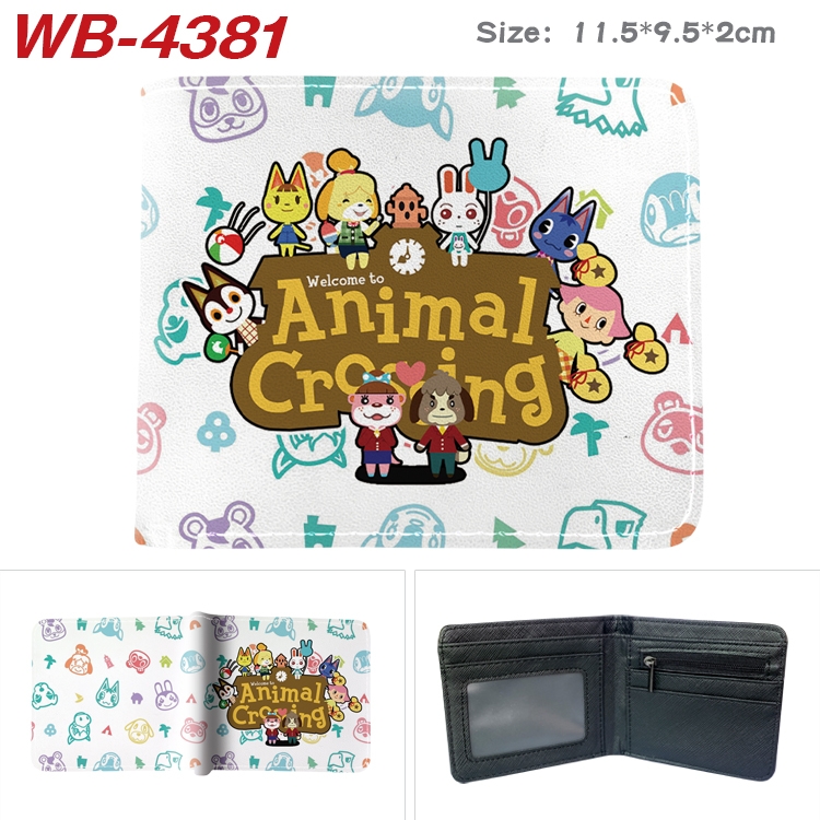 Animal Crossing Animation color PU leather half fold wallet 11.5X9X2CM  WB-4381A