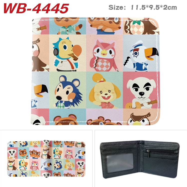 Animal Crossing Animation color PU leather half fold wallet 11.5X9X2CM WB-4445A