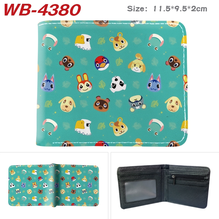 Animal Crossing Animation color PU leather half fold wallet 11.5X9X2CM WB-4380A