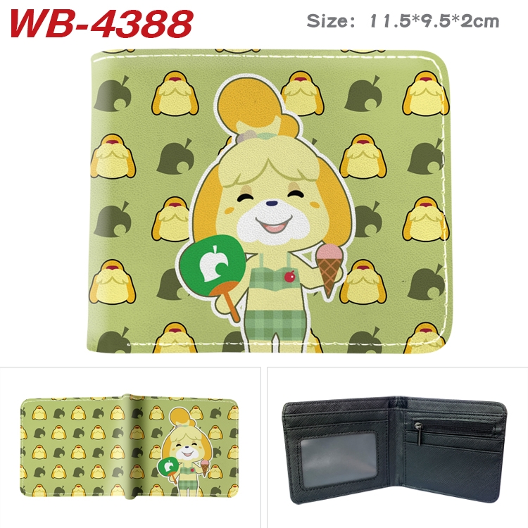 Animal Crossing Animation color PU leather half fold wallet 11.5X9X2CM WB-4388A