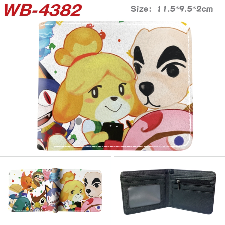 Animal Crossing Animation color PU leather half fold wallet 11.5X9X2CM WB-4382A