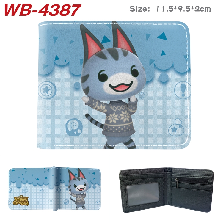 Animal Crossing Animation color PU leather half fold wallet 11.5X9X2CM WB-4387A