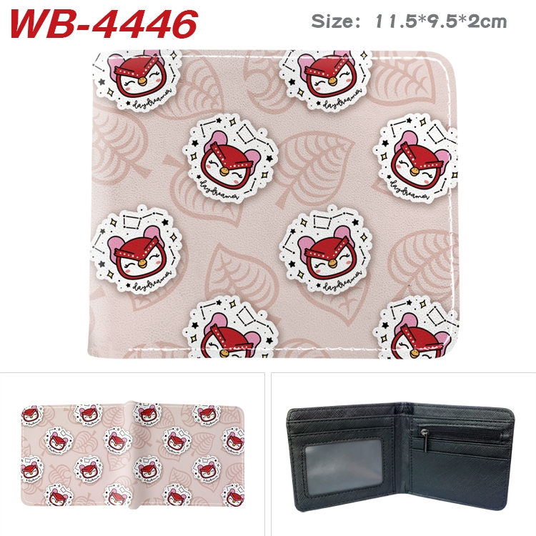 Animal Crossing Animation color PU leather half fold wallet 11.5X9X2CM WB-4446A