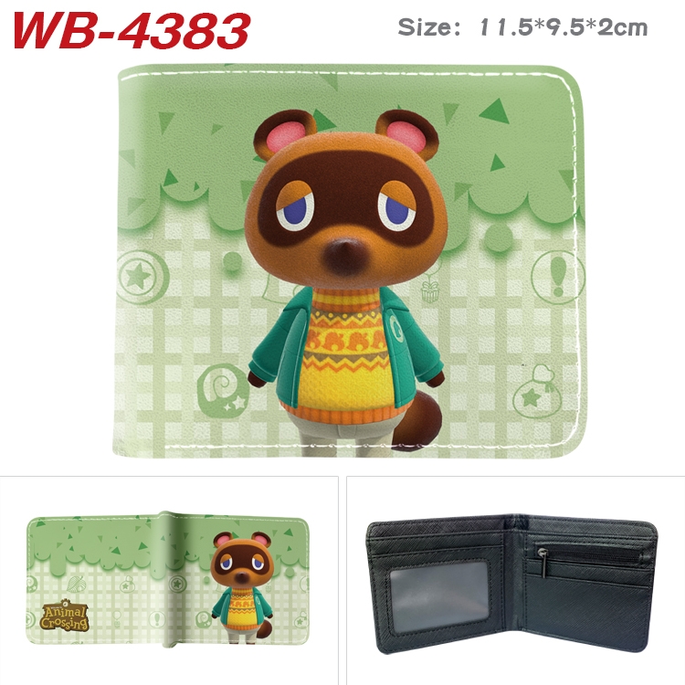 Animal Crossing Animation color PU leather half fold wallet 11.5X9X2CM WB-4383A