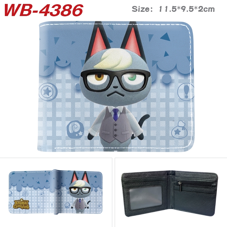 Animal Crossing Animation color PU leather half fold wallet 11.5X9X2CM WB-4386A