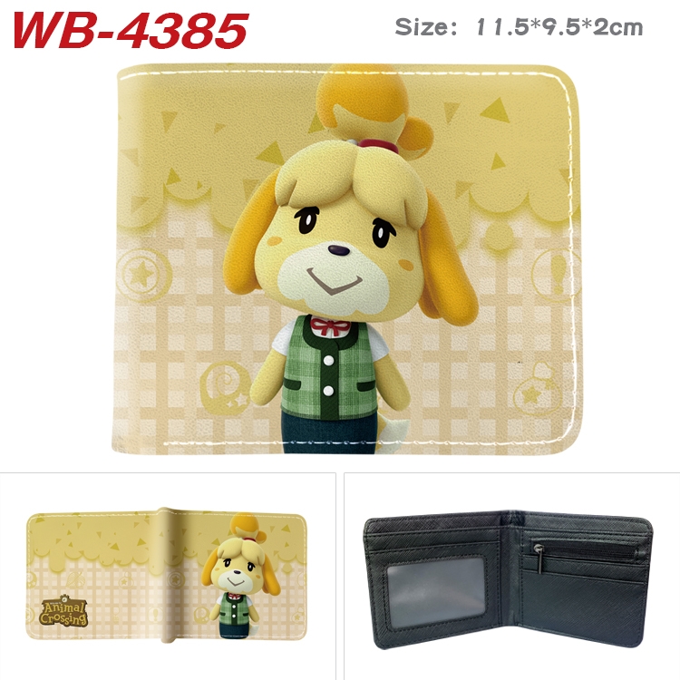 Animal Crossing Animation color PU leather half fold wallet 11.5X9X2CM WB-4385A