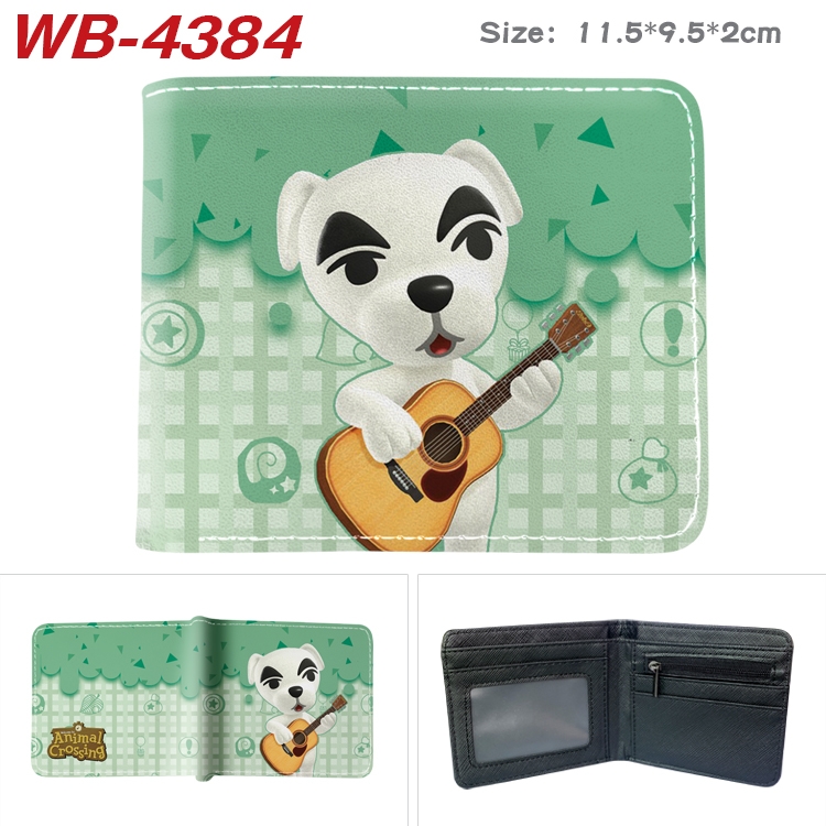 Animal Crossing Animation color PU leather half fold wallet 11.5X9X2CM WB-4384A